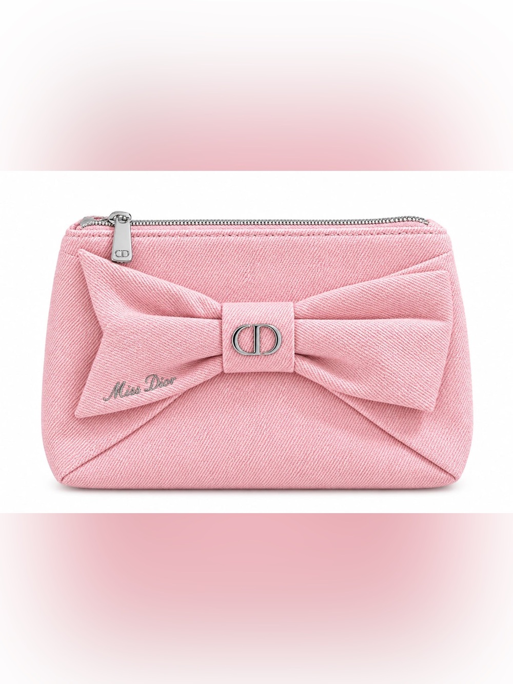 🎀Dior Beauty Pink Bow Denim Pouch 2026